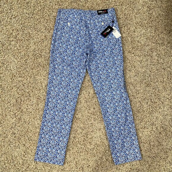 RLX Ralph Lauren Men’s Tailored Fit Water-Repellent Golf Pants Blue, Size 32x32 - Picture 11 of 16